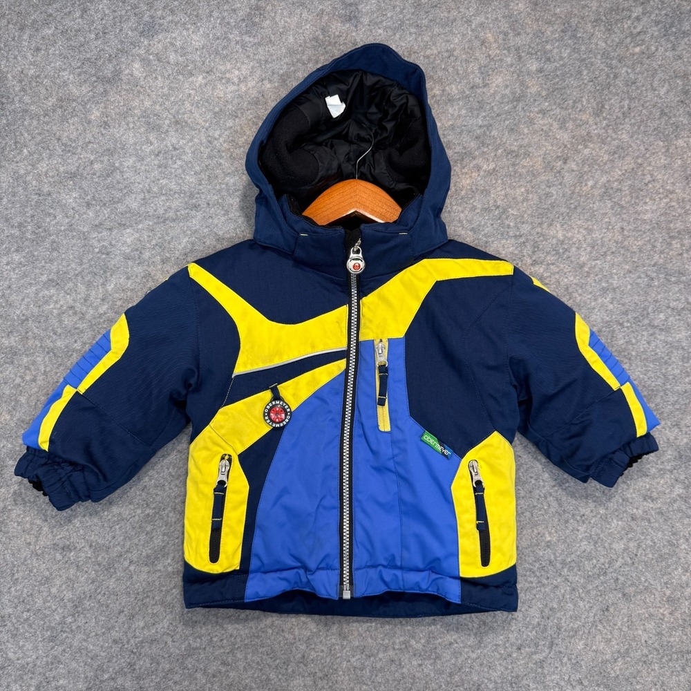 Obermeyer Kids Snow Ski Jacket Youth size‎ 2 Puffer Coat Blue Yellow Insulated
